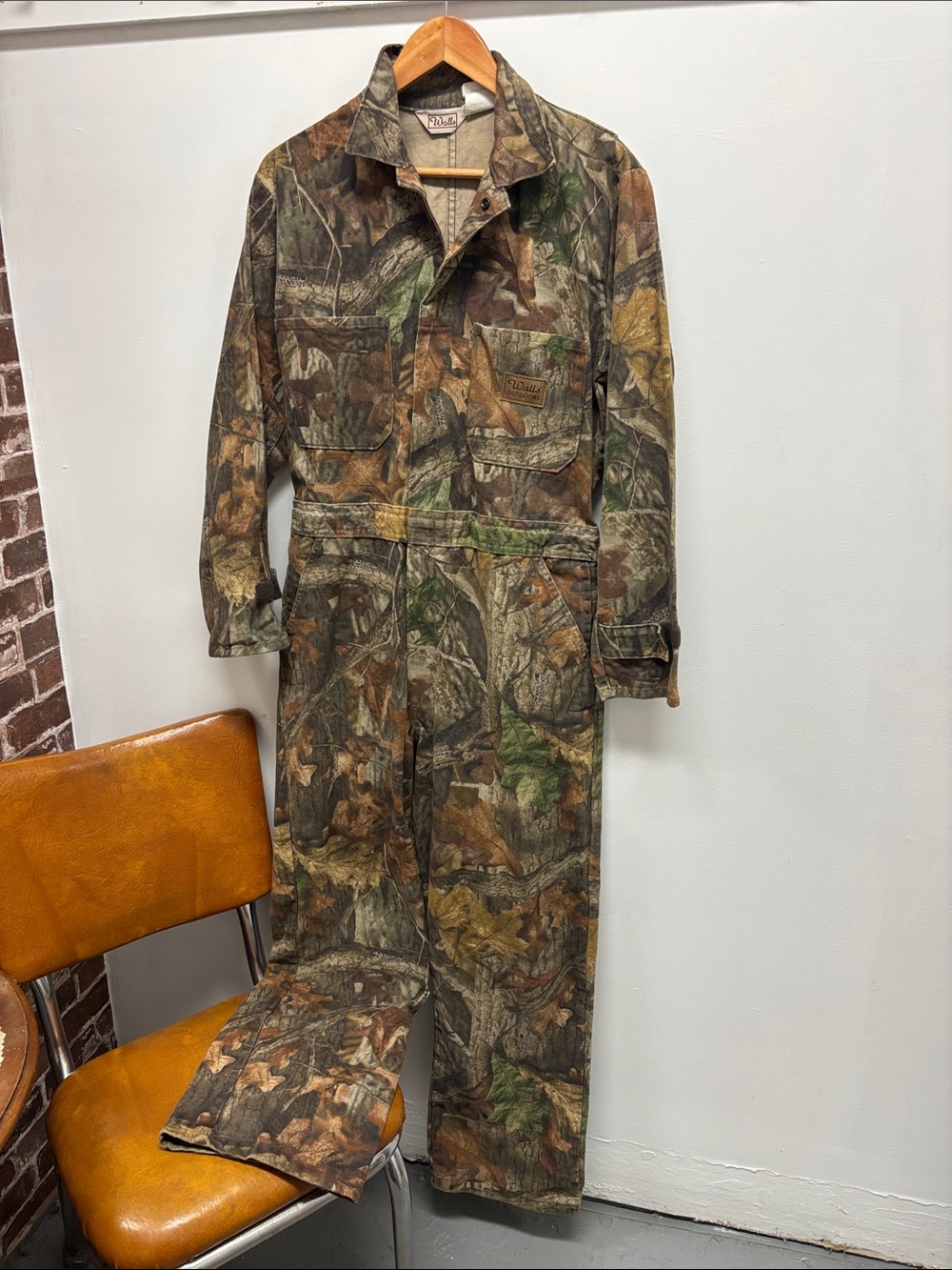 90’s WALLS OUTDOORS Camo Coverall Jumpsuit - Brown/Green